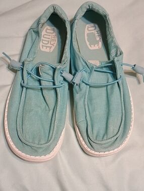 Hey Dude Teal Canvas Slip-On Casual Shoes